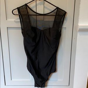 Albion Fit Maria Black Mesh one piece swimsuit